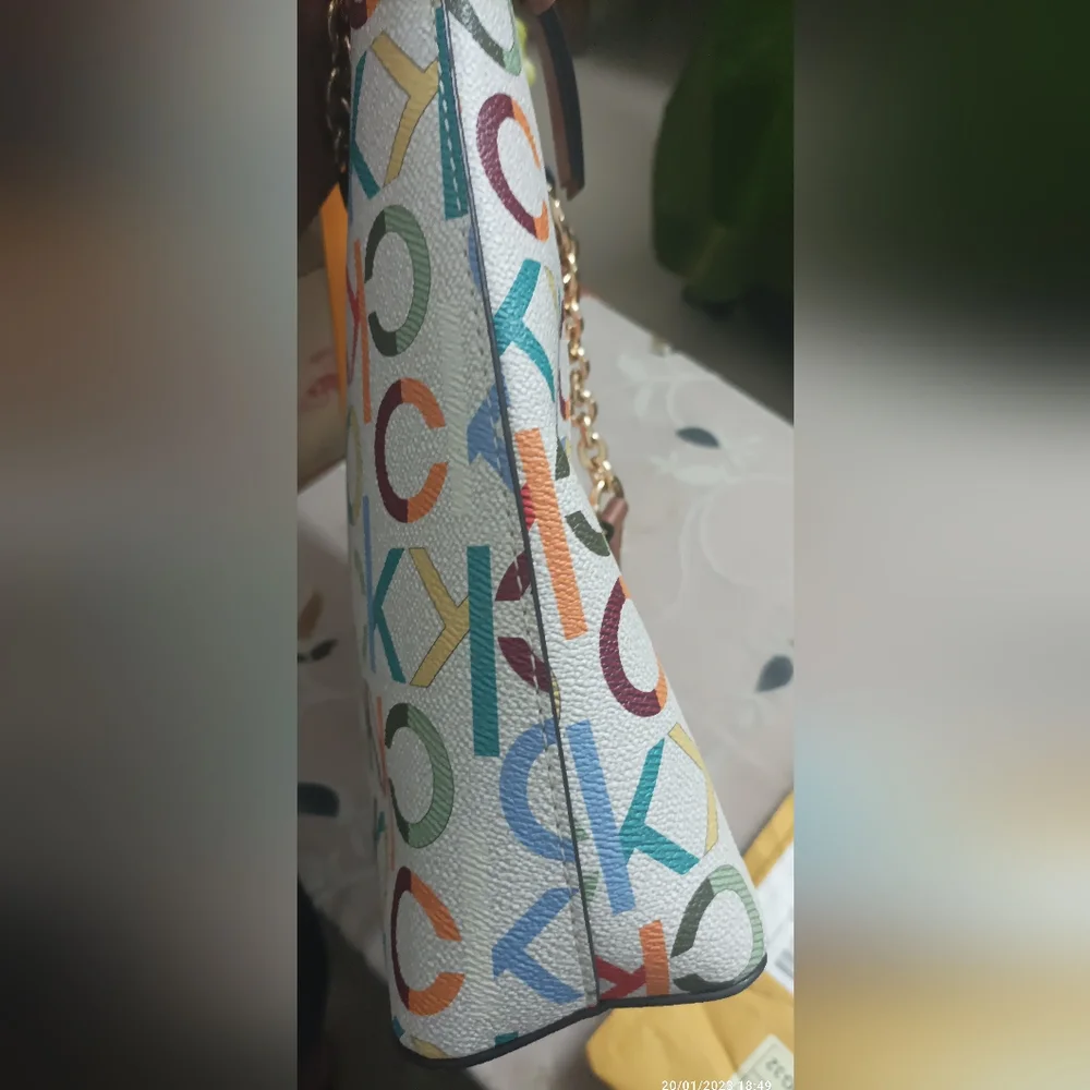 Authentic Calvin Klein coated PVC rainbow signature tote bag - Picture 3 of 14